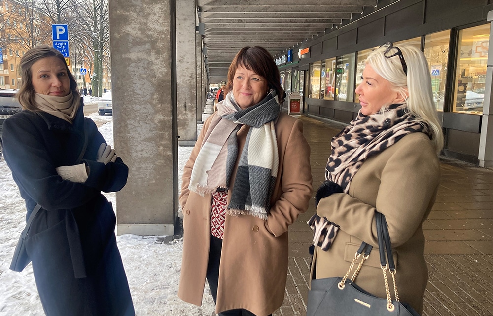 Maria Sahlman Holmgren, ansvarig försäkringsjurist, Ulrika Westergren, kassaföreståndare, Cecilia Fors, försäkringskoordinator.